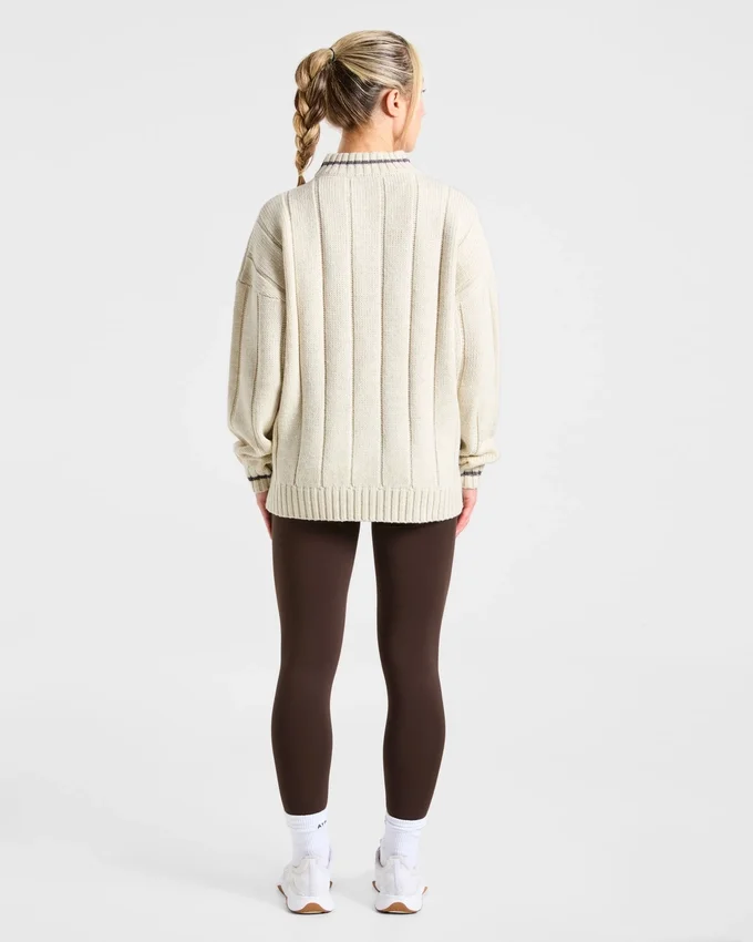 Athletics Oversized Knitted 1/4 Zip