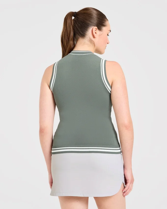 Classic Knitted High Neck Vest