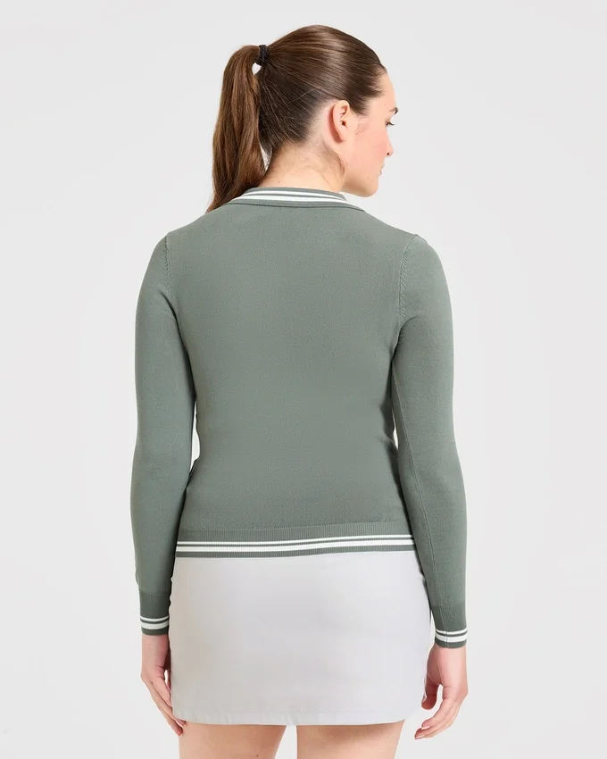 Classic Knitted Long Sleeve Polo