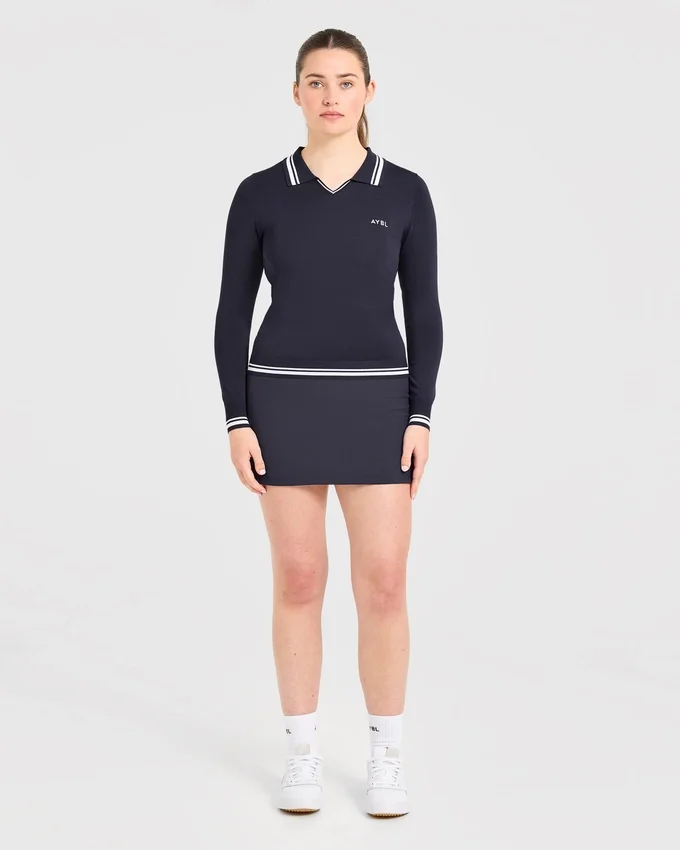 Classic Knitted Long Sleeve Polo