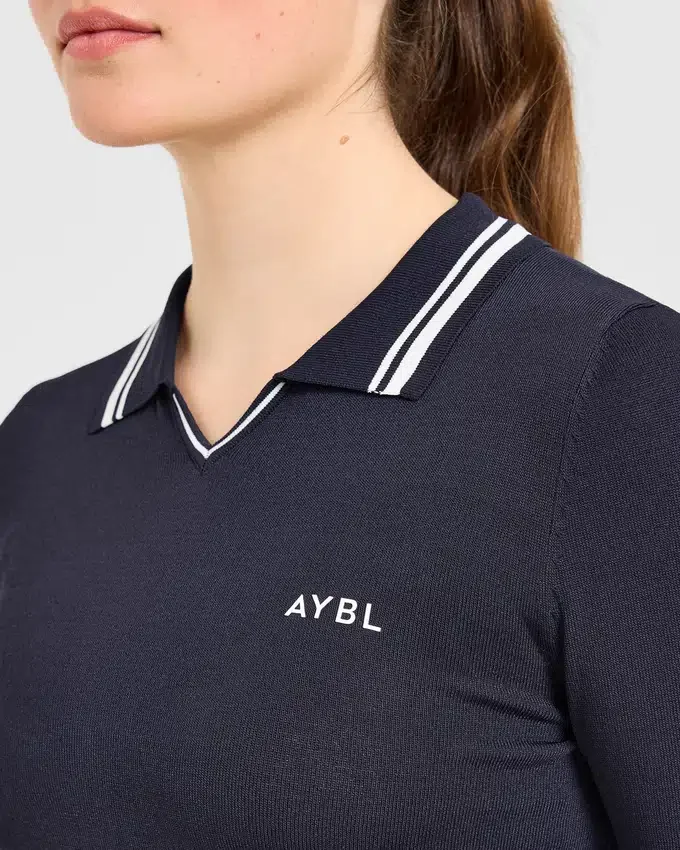 Classic Knitted Long Sleeve Polo