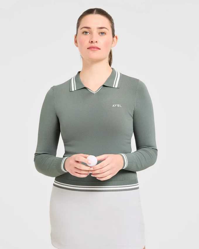 Classic Knitted Long Sleeve Polo