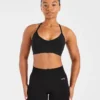 Essential V Neck Strappy Sports Bra