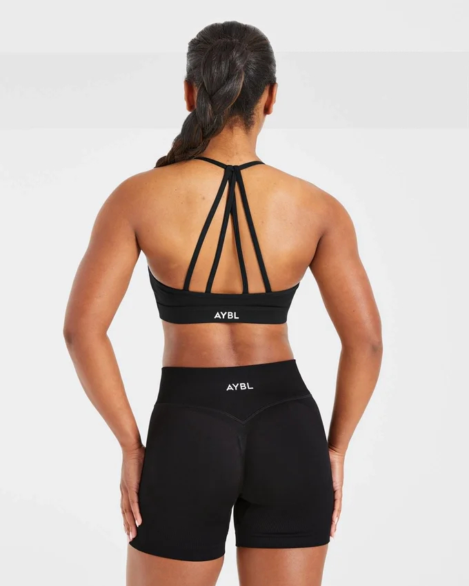 Essential V Neck Strappy Sports Bra