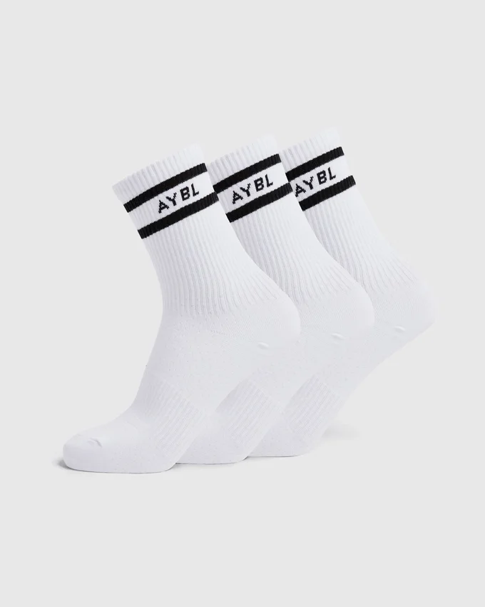 Everyday Double Stripe Crew Socks (3 Pack)
