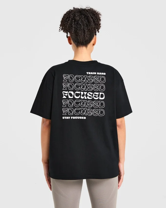 Focused Wavy Oversized T Shirt
