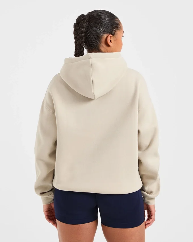 Script Embroidered Oversized Hoodie