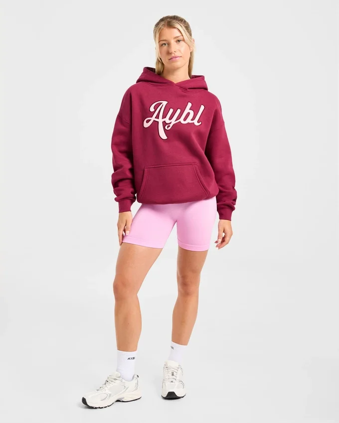 Script Embroidered Oversized Hoodie