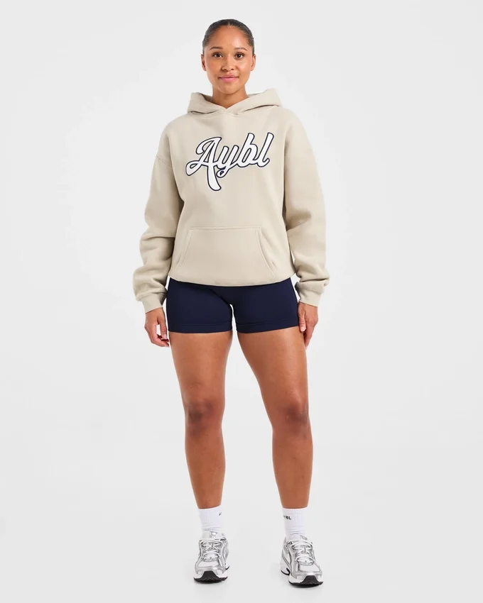 Script Embroidered Oversized Hoodie