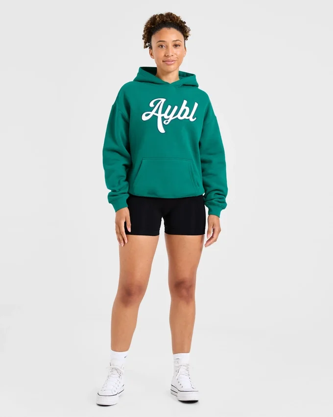 Script Embroidered Oversized Hoodie