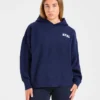 Varsity Minimal Logo Oversized Knitted Hoodie