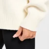 Varsity Minimal Logo Oversized Knitted Hoodie