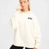 Varsity Minimal Logo Oversized Knitted Hoodie