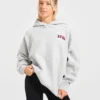 Varsity Minimal Logo Oversized Knitted Hoodie