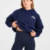 Varsity Minimal Logo Oversized Knitted Hoodie
