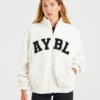 Varsity Oversized Fleece Zip Up Jacket