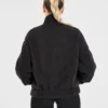 Varsity Oversized Fleece Zip Up Jacket
