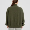 Varsity Oversized Fleece Zip Up Jacket