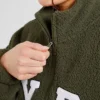 Varsity Oversized Fleece Zip Up Jacket
