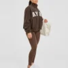 Varsity Oversized Fleece Zip Up Jacket