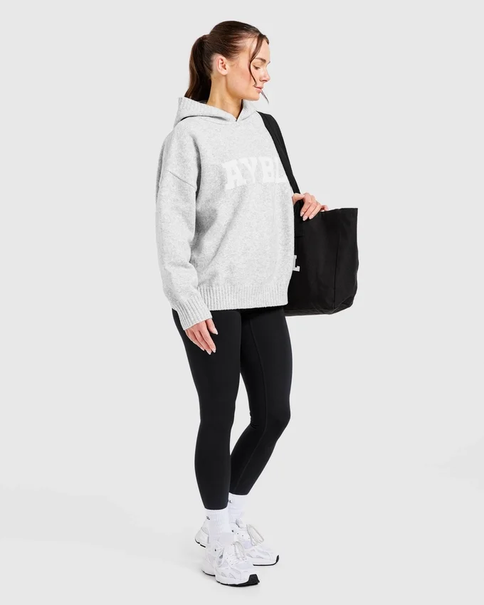 Varsity Oversized Knitted Hoodie