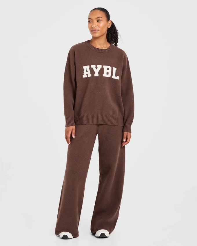 Varsity Oversized Knitted Joggers
